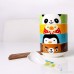 UPSTYLE Cute Cartoon Ceramic Soup Bowl Big Capacity Coffee Mug Animal Pattern Tea Cup Travel Mug with Bamboo Lid and Handle for Rice/Salad/Instant/Noodle/Vegetables Fruit (Bowl Spoon Set) - B07516DHL3